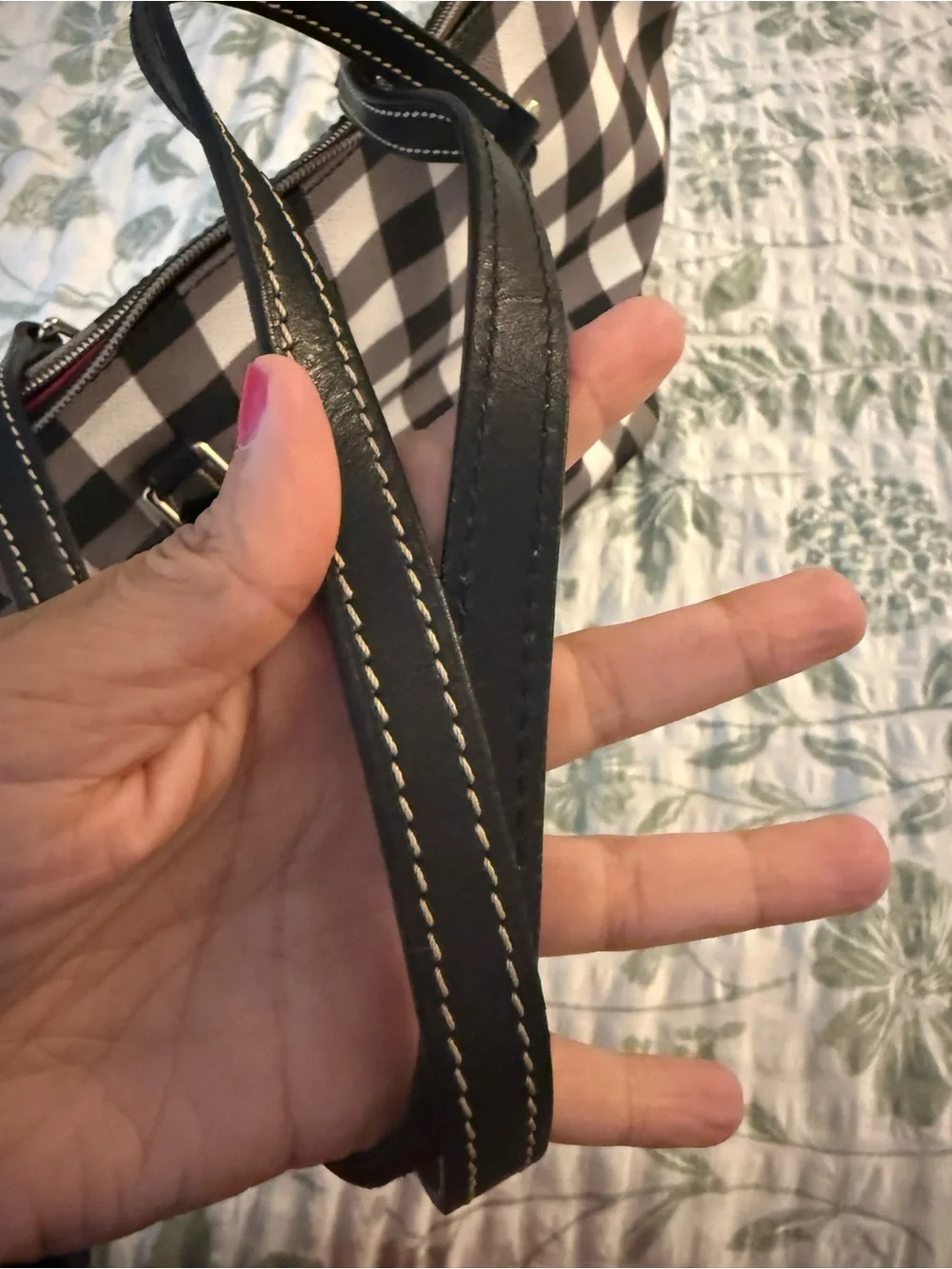 Dooney & Bourke Black and White Gingham Tote